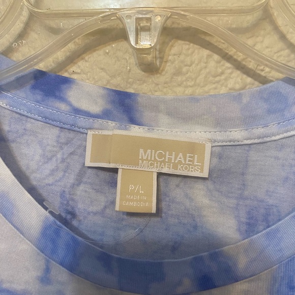 Michael Kors Blue Tie-Dye Short Sleeve Tee - Picture 3 of 5